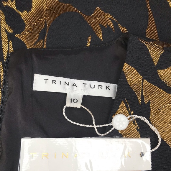Trina Turk Muni Metallic Jacquard Sheath Dress -10 - Picture 14 of 16